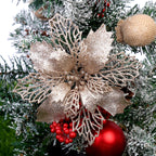 Glitter Christmas Flower Tree Ornaments - Christian Home Decor