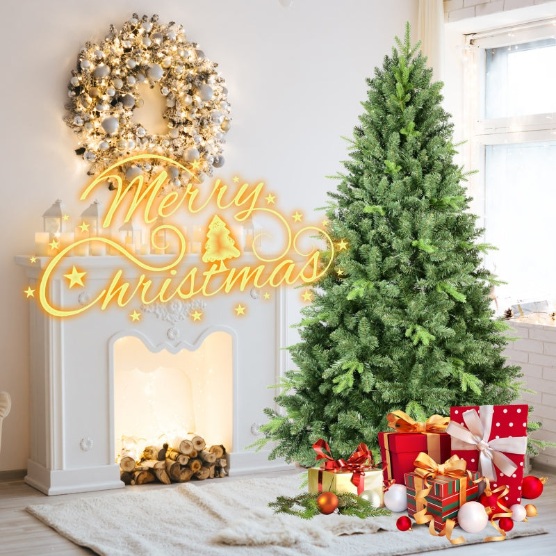 Realistic green Christmas tree with memory wire branches