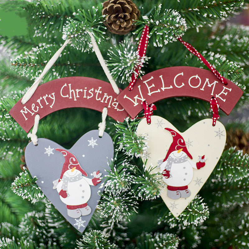 Creative wooden snowman decoration hanging, Christmas home decor inspiration