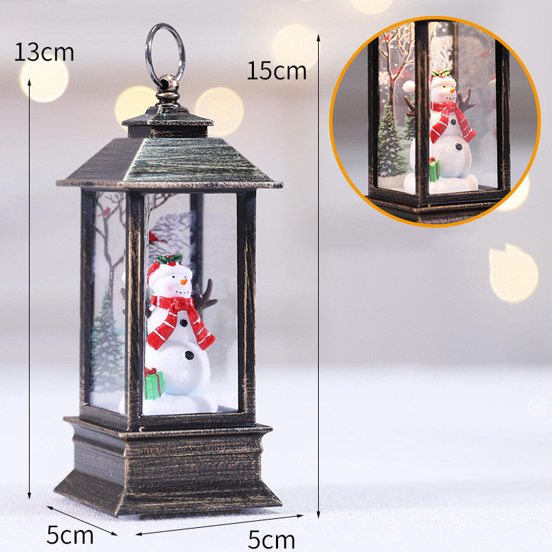 Compact LED oil lamp in plastic with flickering flame design