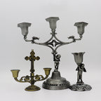 Ornate Catholic cross candle holder ornament for home prayer spaces