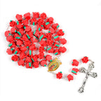Devotional rosary necklace with clay beads for women