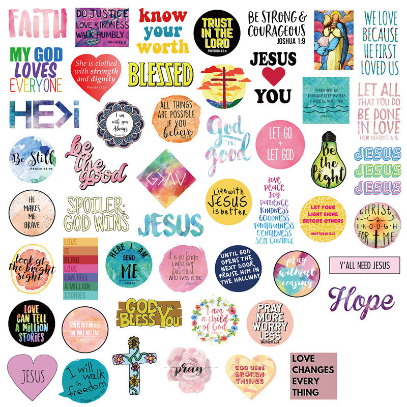 Faith-based sticker collection celebrating Christian values