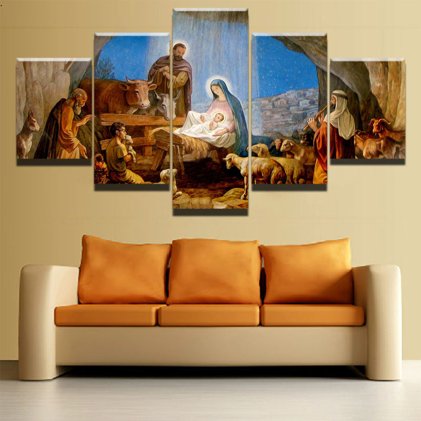 Jesus hand prayer wall art in black wooden frame for living room Main image