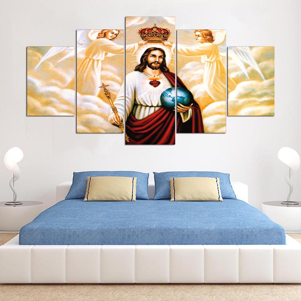 Jesus canvas poster set for home office or living space