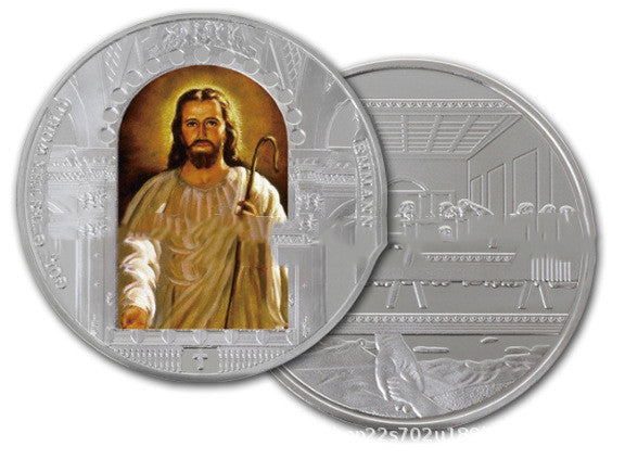 Set of two commemorative coins showing gold and silver-tone options