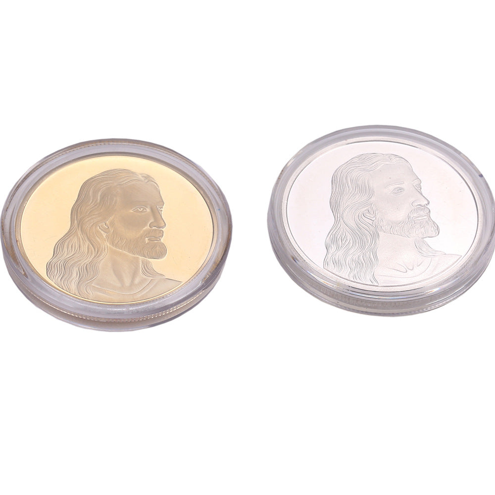 Jesus faith commemorative coin display view