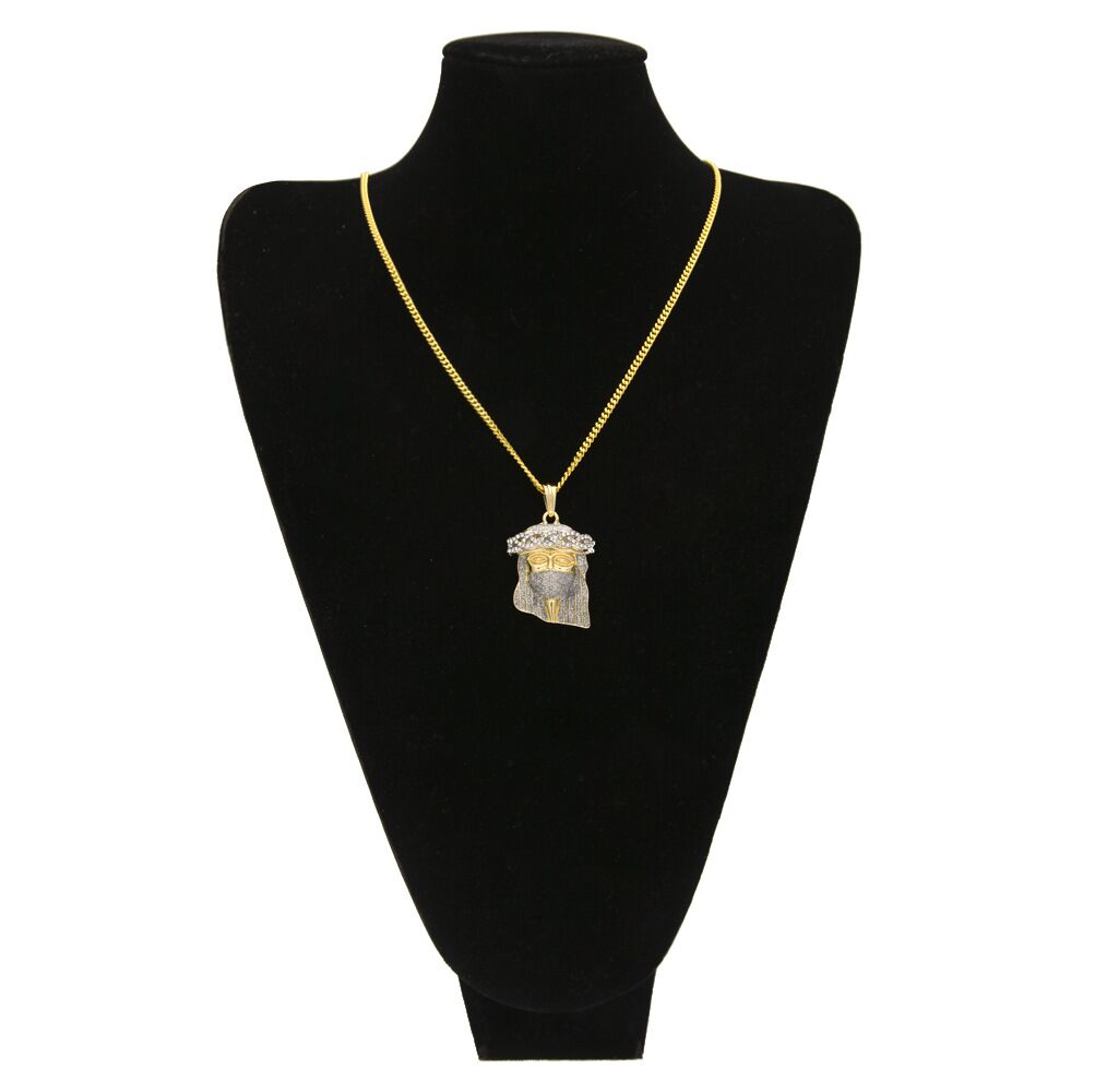 Masked Jesus star pendant on multi-layered chain Main image