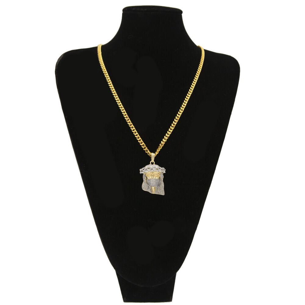 Jesus star pendant on gold-plated chain