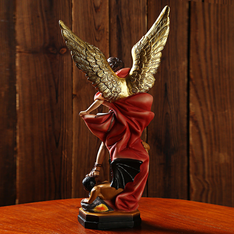 Resin angel ornament centerpiece for mantel and shelf display