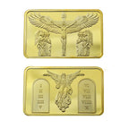 Close-up of Jesus Wings Cross design showing intricate gilded detail