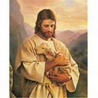 Completed Jesus diamond painting artwork