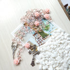 Stylized view of pink alloy cross pendant necklace for faith