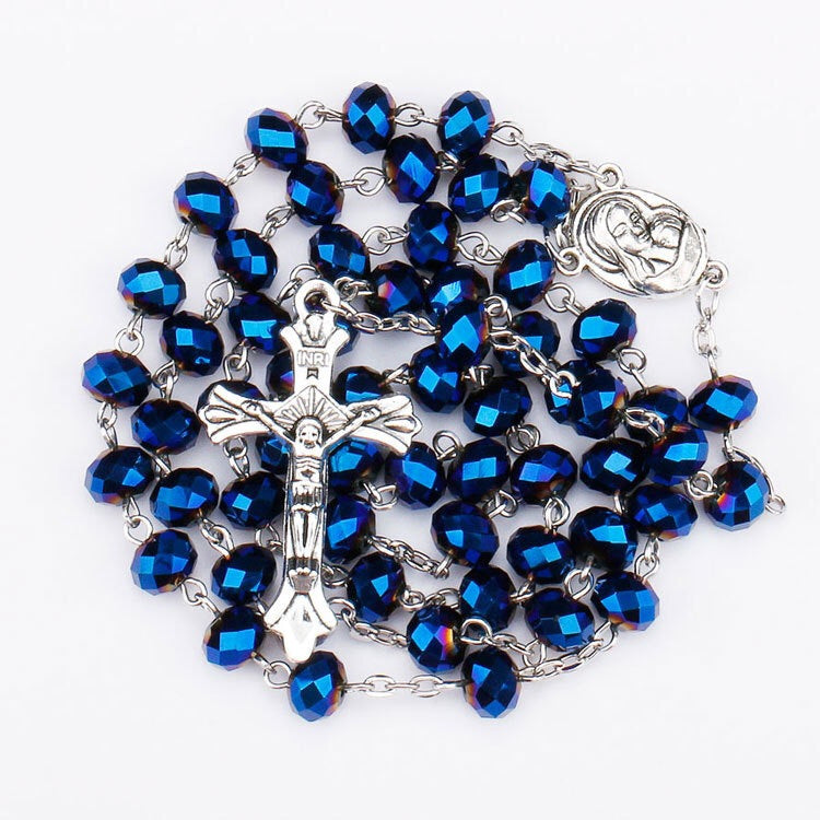 Korean Style Cross Long Bead Necklace Secondary image
