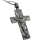 Retro style Jesus pendant necklace with gem inlay detail
