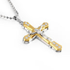 Clean white background view of the Jesus cross pendant