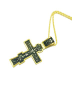 Cross Jesus Pendant Necklace laid flat for product view