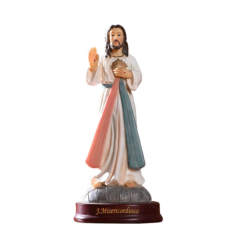 Modern Jesus resin figurine in simple character style for Christian home decor Main image