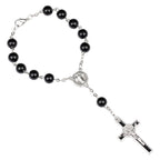 Multiple angles of Catholic rosary bracelet