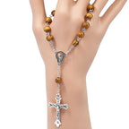 Catholic rosary bracelet with traditional bead and cross design