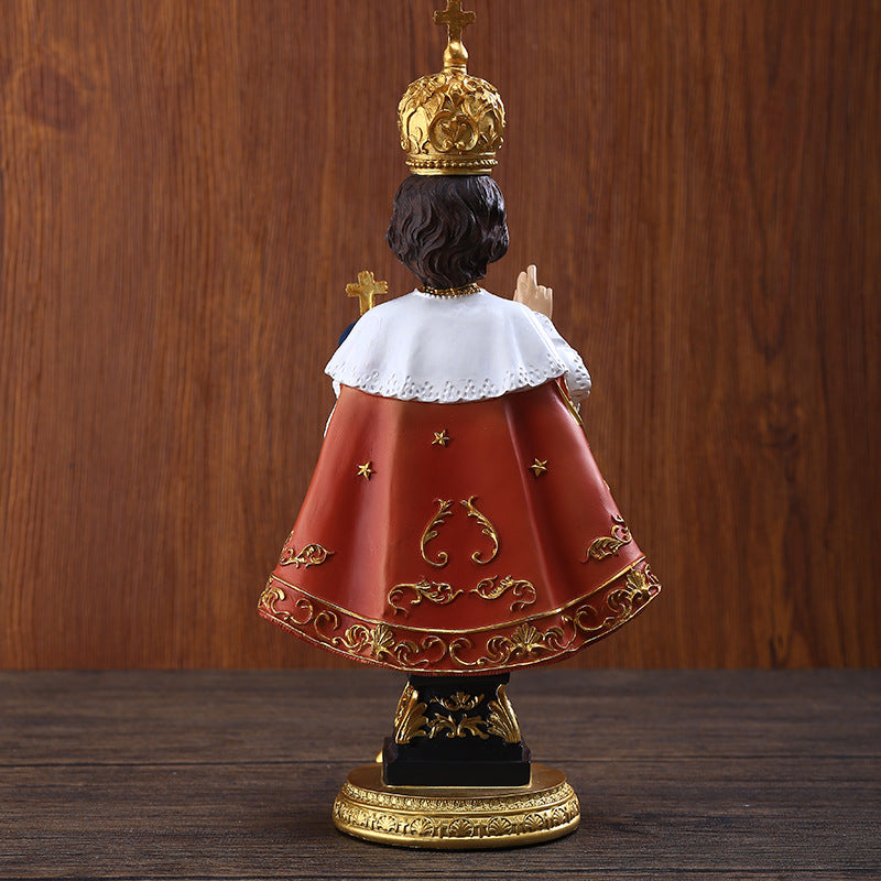 European style Catholic Christian resin statue displayed as wall hanging ornament