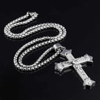 Bold titanium steel cross pendant without chain detail