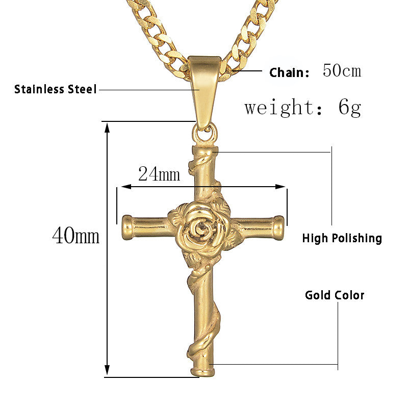 Jesus Christ Cross Stainless Steel Pendant Necklace Secondary image