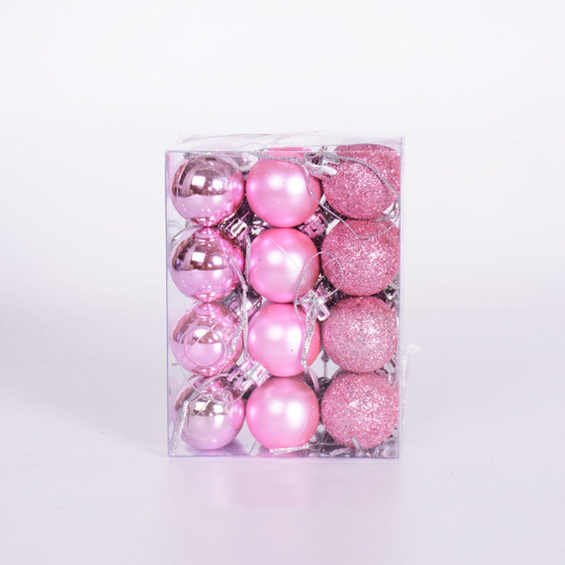 Set of festive Christmas ball decorations with warm LED glow