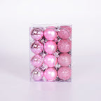 Set of festive Christmas ball decorations with warm LED glow