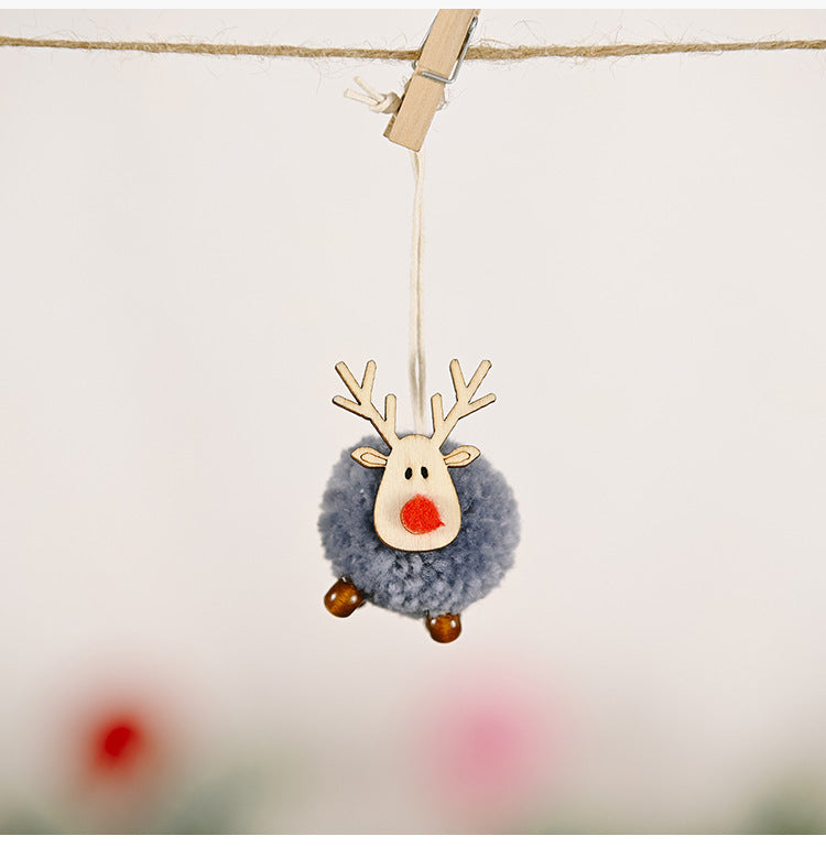Faith-inspired Christmas pendant with rustic cloth art craftsmanship