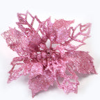 Christmas flower decoration displayed with holiday greenery