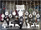 Colorful Christmas tree and star window decals for holiday decorating