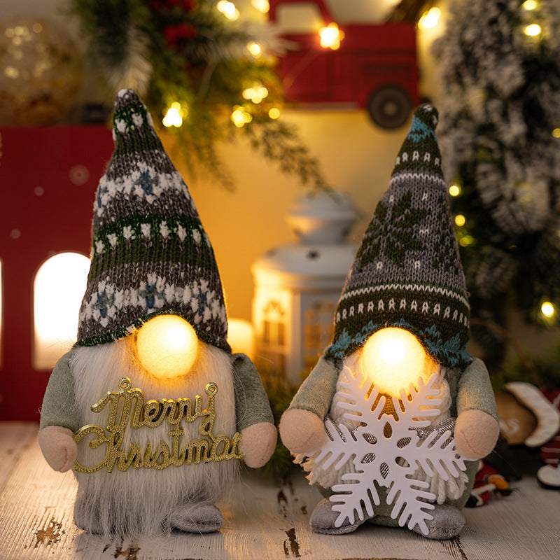 Festive Christmas nose decoration with twinkling lights on textured background