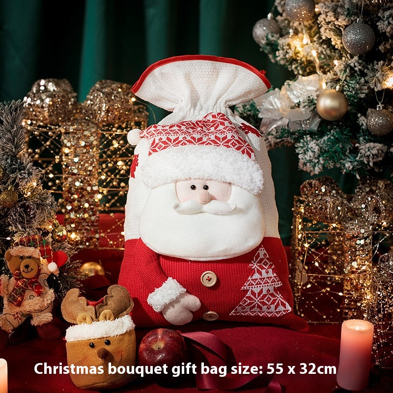 Festive Christmas gift bag featuring holiday-themed designs