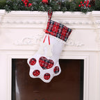 Dog paw design Christmas stocking for pet lovers