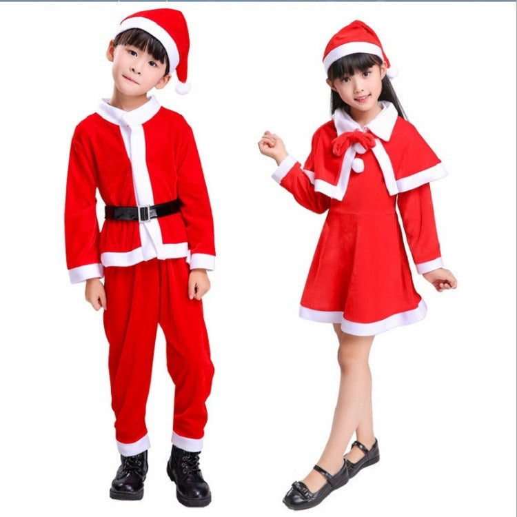 Golden velvet Christmas costume for children ages 4-12
