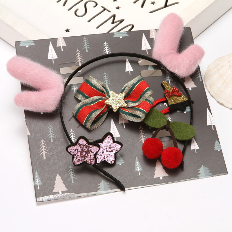 Close-up of soft cloth Christmas decorative pieces arranged artistically