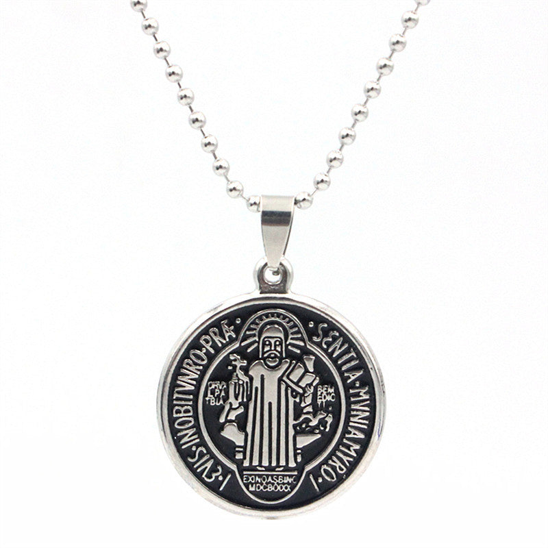 Stainless steel Jesus pendant featuring Christ imagery in a classic European American style Main image