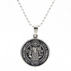 Stainless steel Jesus pendant featuring Christ imagery in a classic European American style