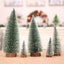 Small green and white pine needle Christmas tree decoration on white background