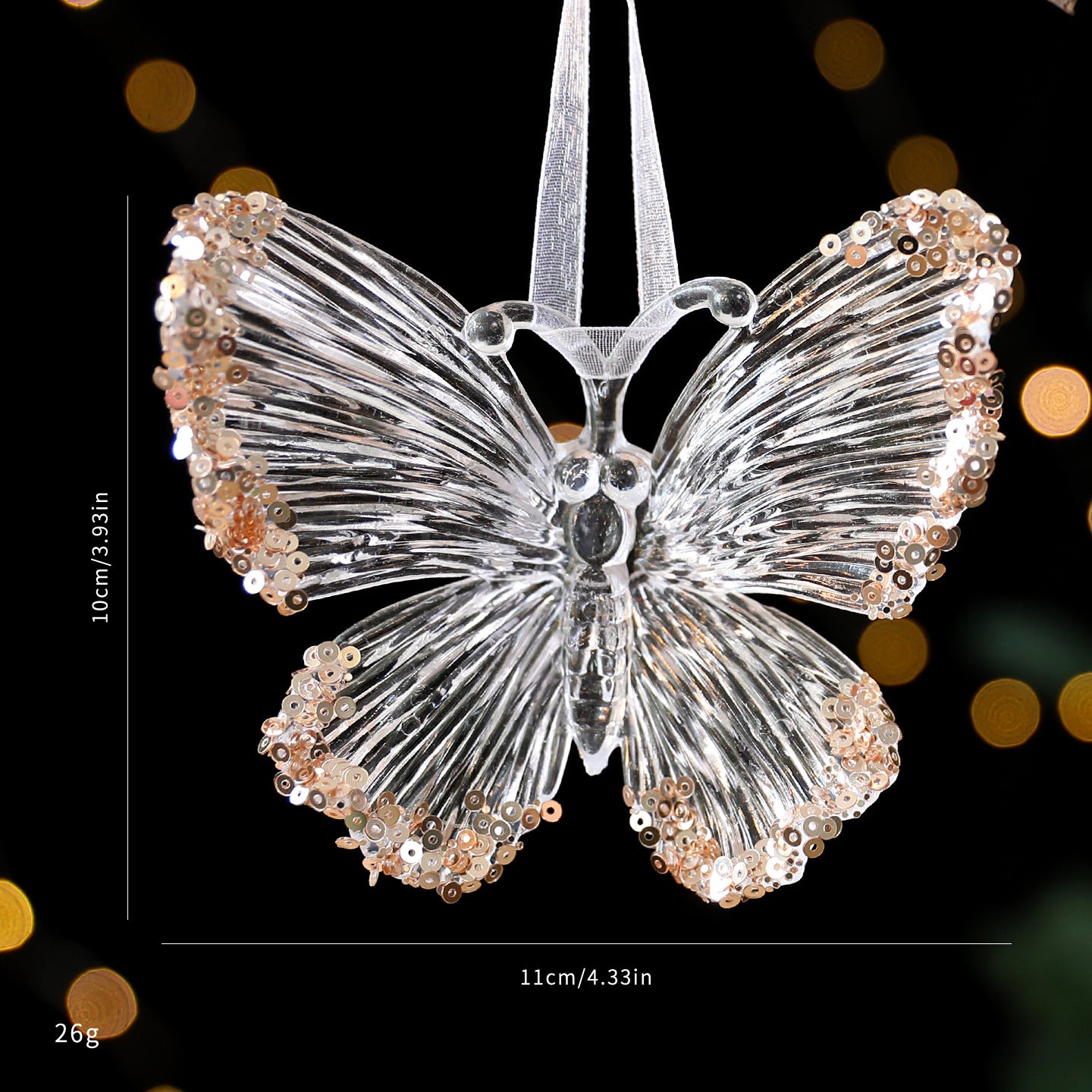 Snowflake pendant ornament with delicate sequin detail
