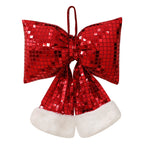 Red paillette large sequin bow for Christmas tree ornament