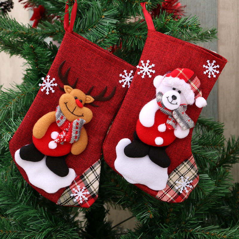 Christmas gift bag made of soft linen material