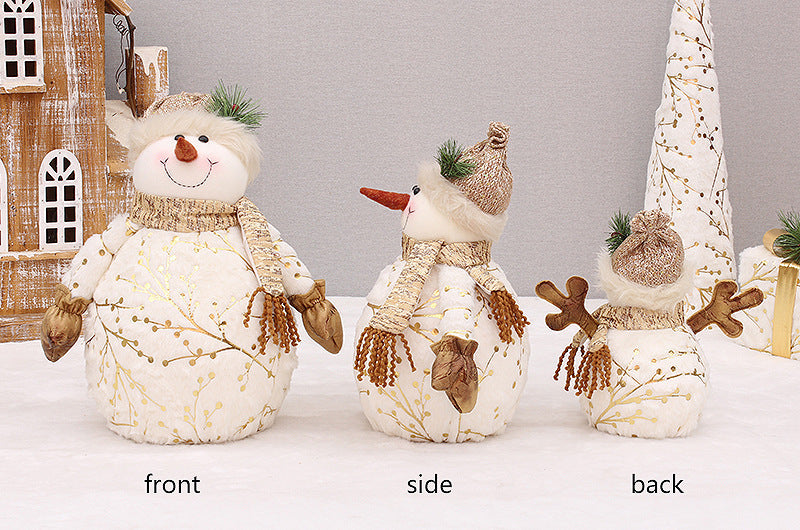 Large velvet snowman decoration for prominent holiday display