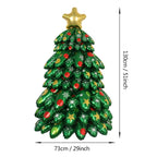 Colorful holiday balloon column with cartoon tree design for festive events