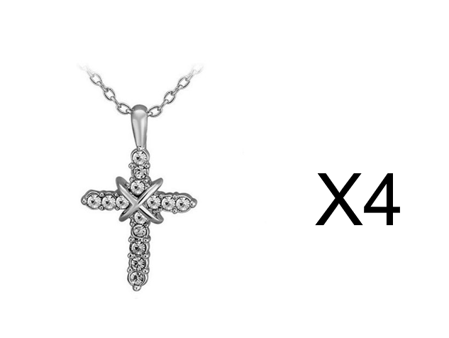 Christian Studded Jesus Cross Necklace Secondary image