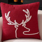 Set of festive Christmas pillow covers featuring snowflake embroidery details