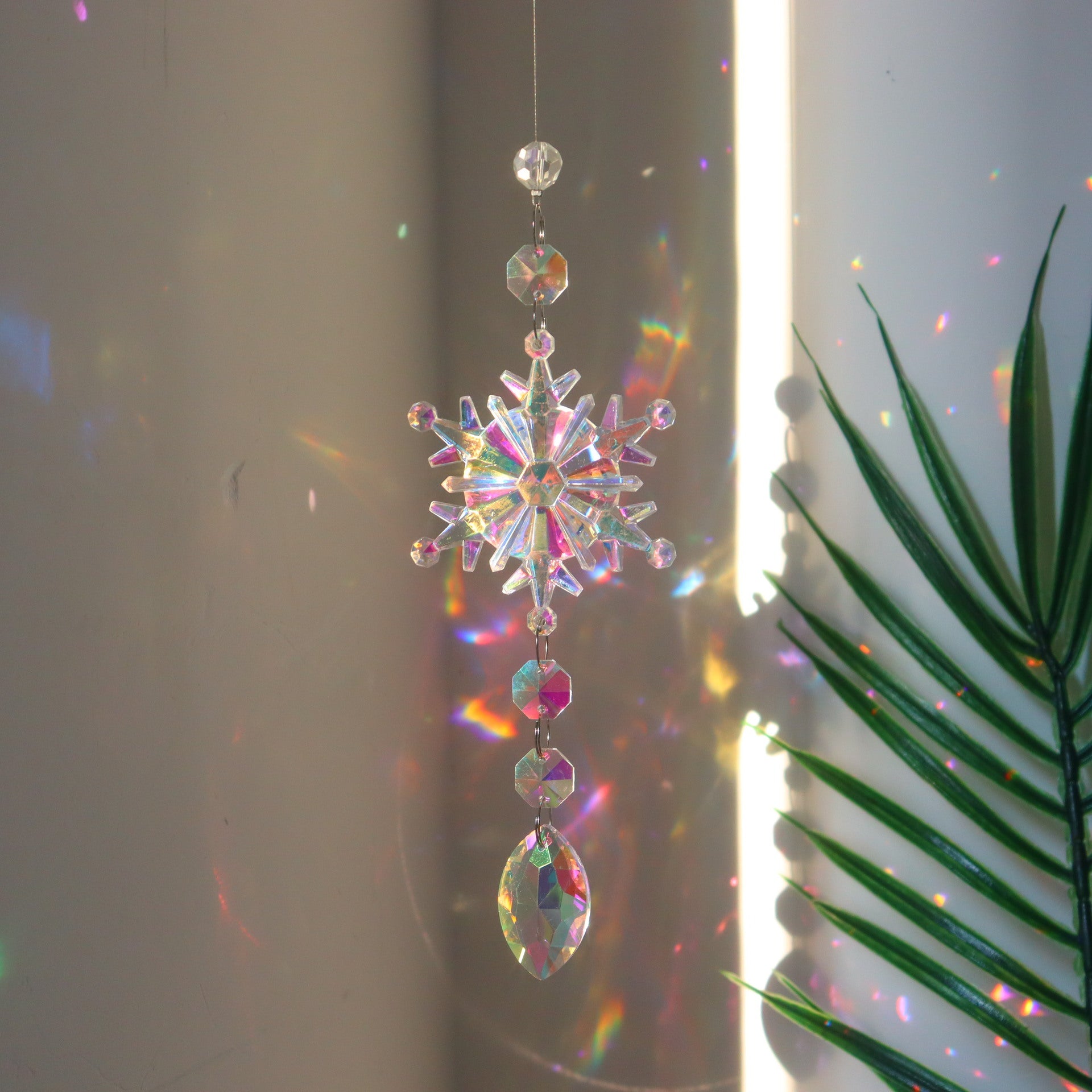 Dreamcatcher snowflake Christmas tree hanger with AB color finish Main image