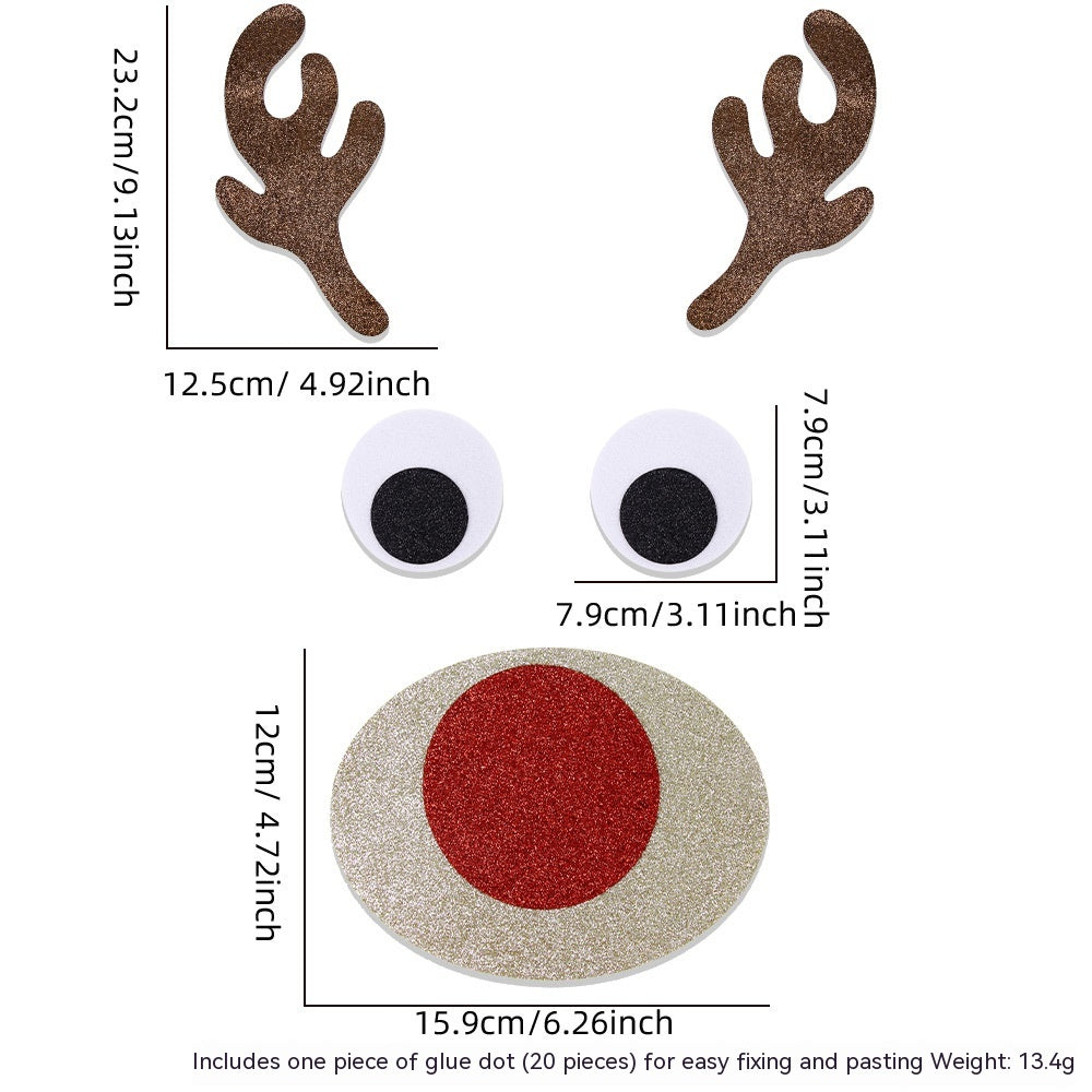 Felt cloth Christmas door accent with cheerful cartoon style
