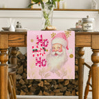 Milky white table runner with Christmas tree pattern